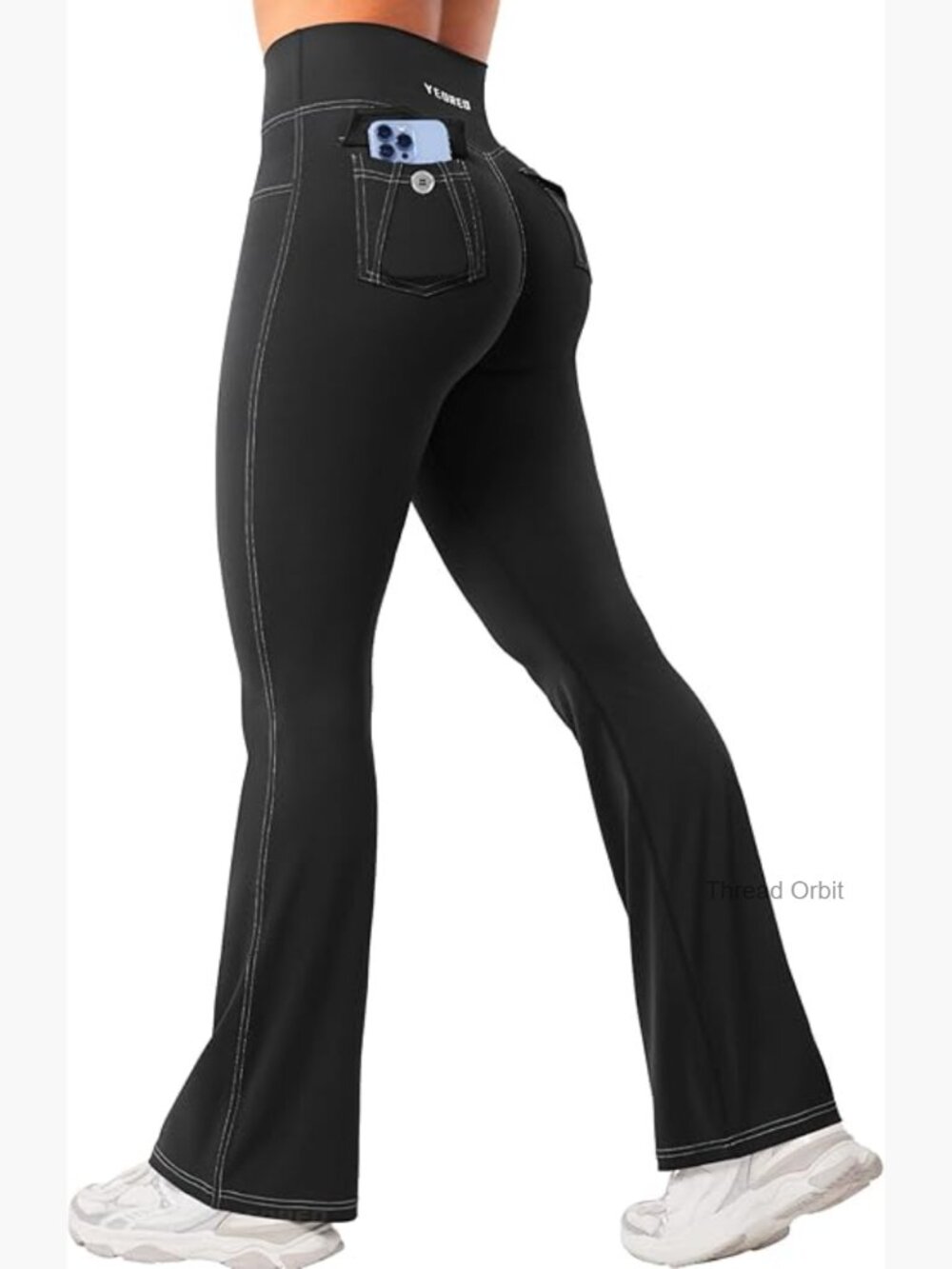 Mini Flare Leggings with Pockets Hidden Scrunch Cargo Yoga Pants